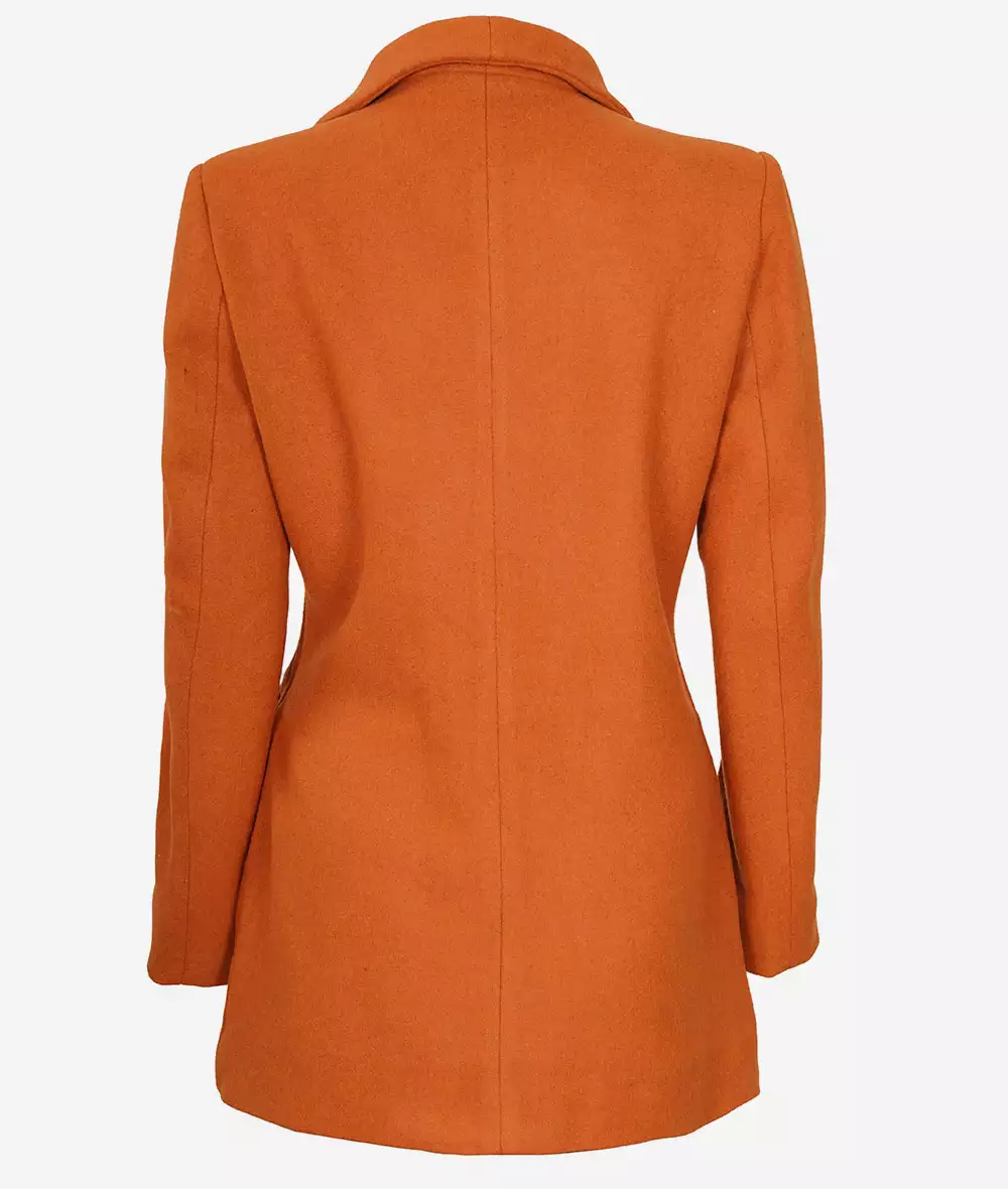 Barbara 3/4 Length Rust Wool Coat for Women