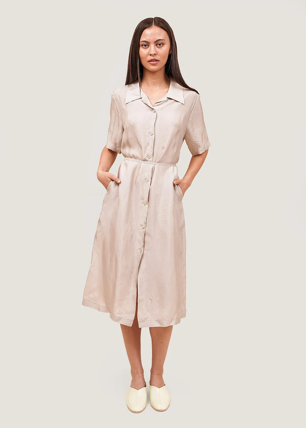 Beige Cupra Shirt Dress