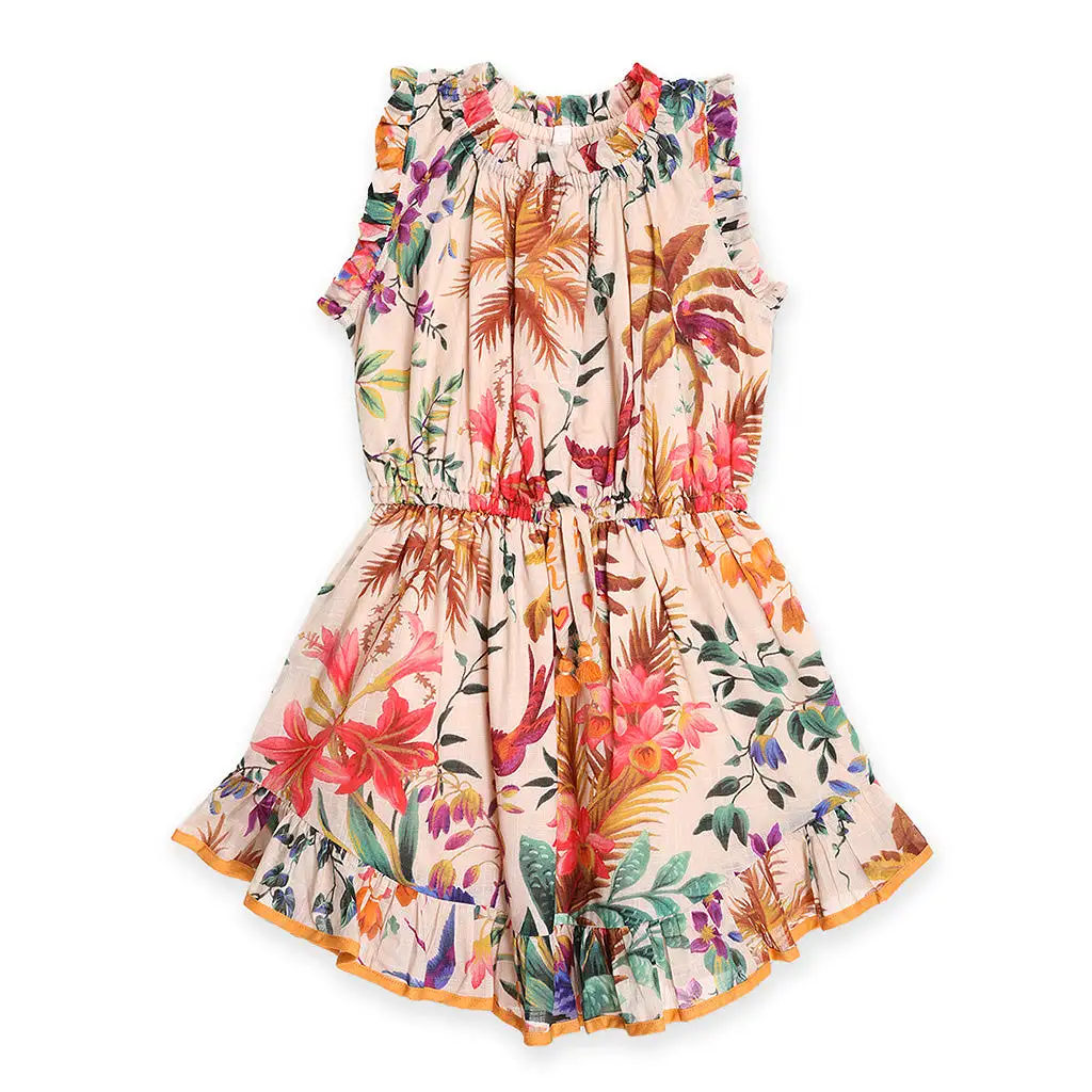 Beige Rosa Flip Floral Dress