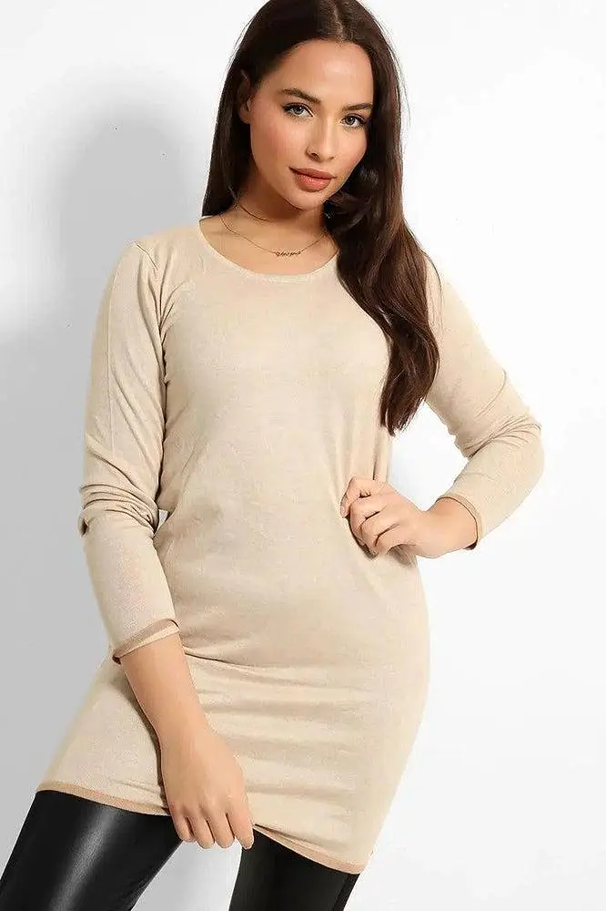 Beige Super Fine Knit Tunic