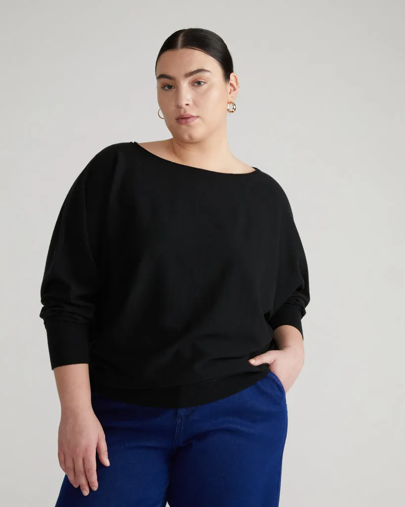 Better-Than-Cashmere Dolman Sweater - Black