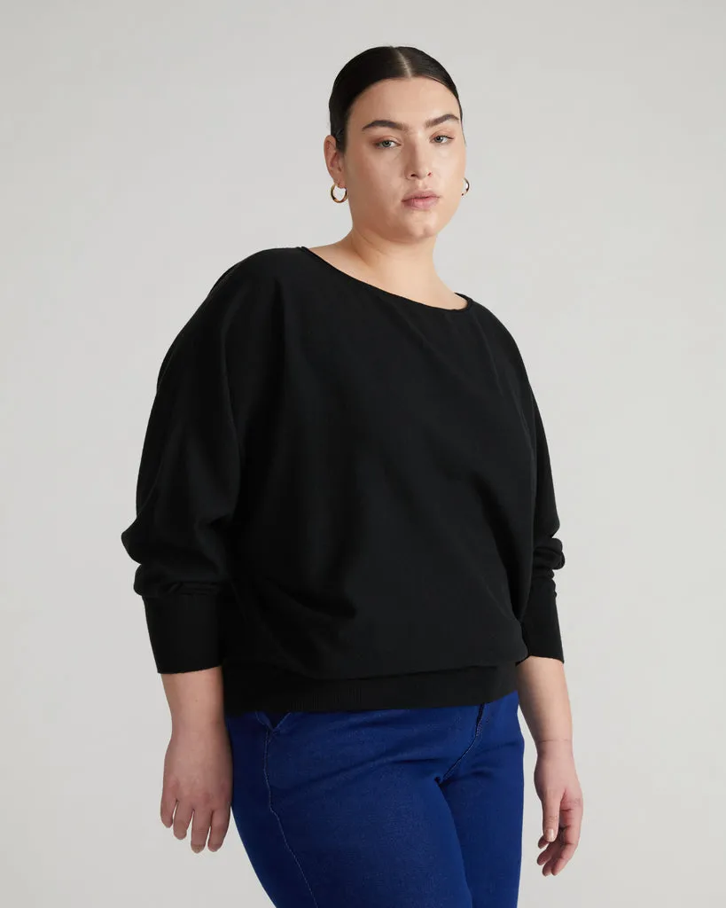 Better-Than-Cashmere Dolman Sweater - Black