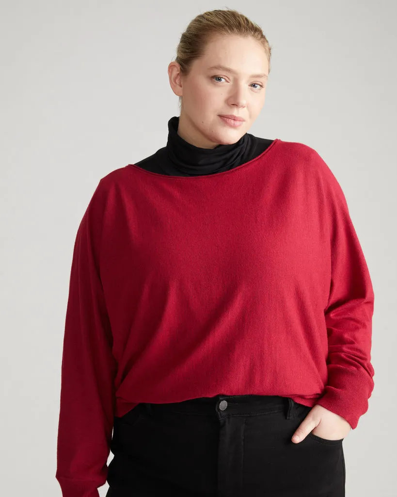 Better-Than-Cashmere Dolman Sweater - Cerise