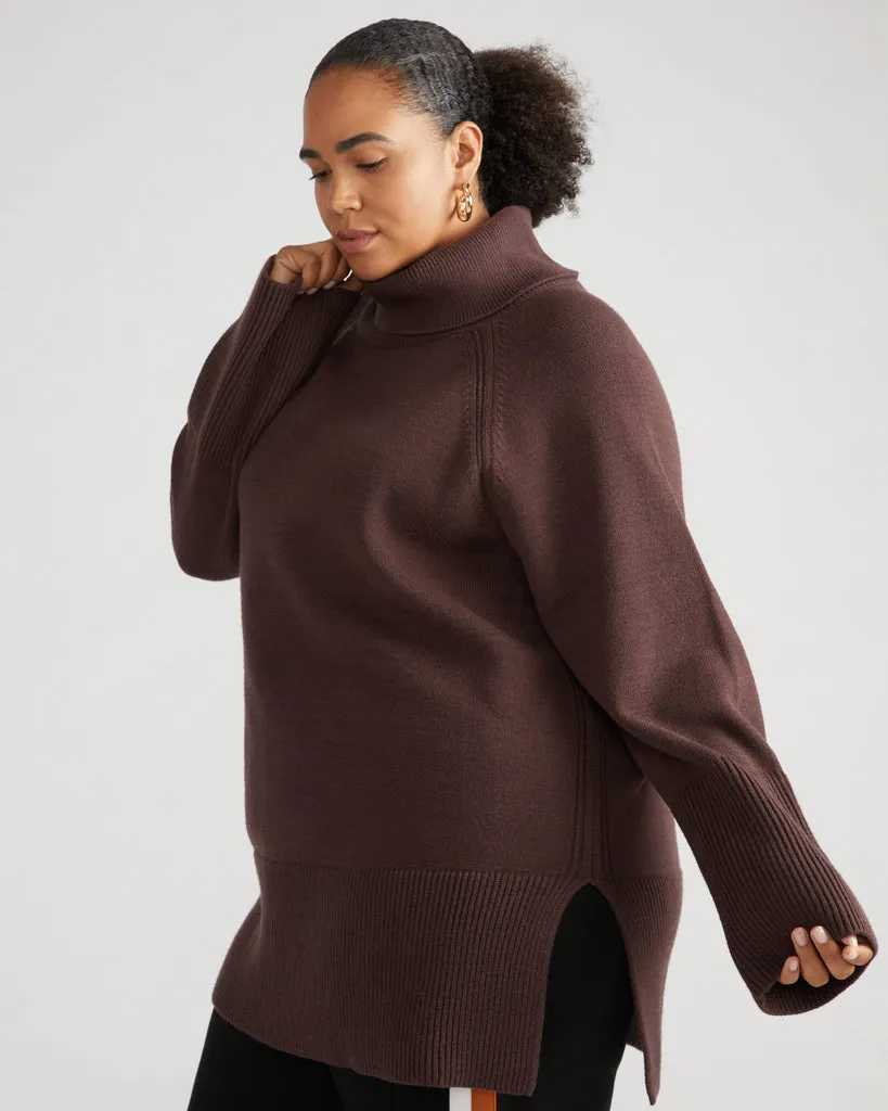 Better-Than-Wool Oversize Turtleneck Sweater - Brulee