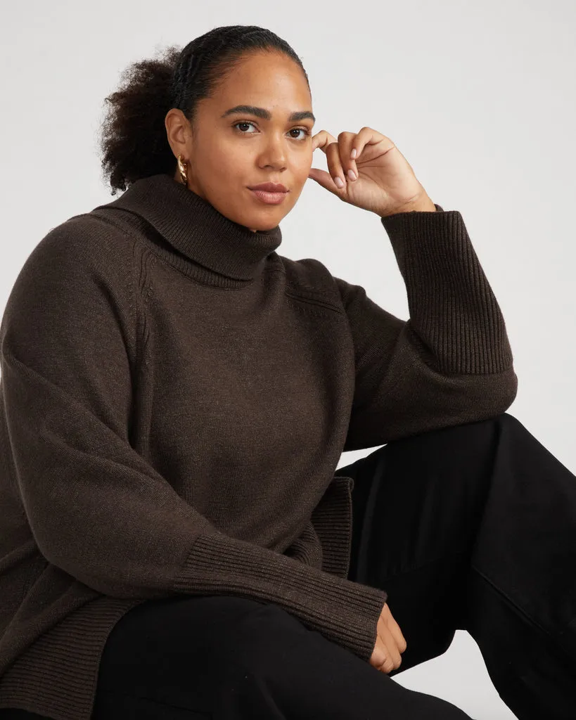 Better-Than-Wool Oversize Turtleneck Sweater - Dark Graphite