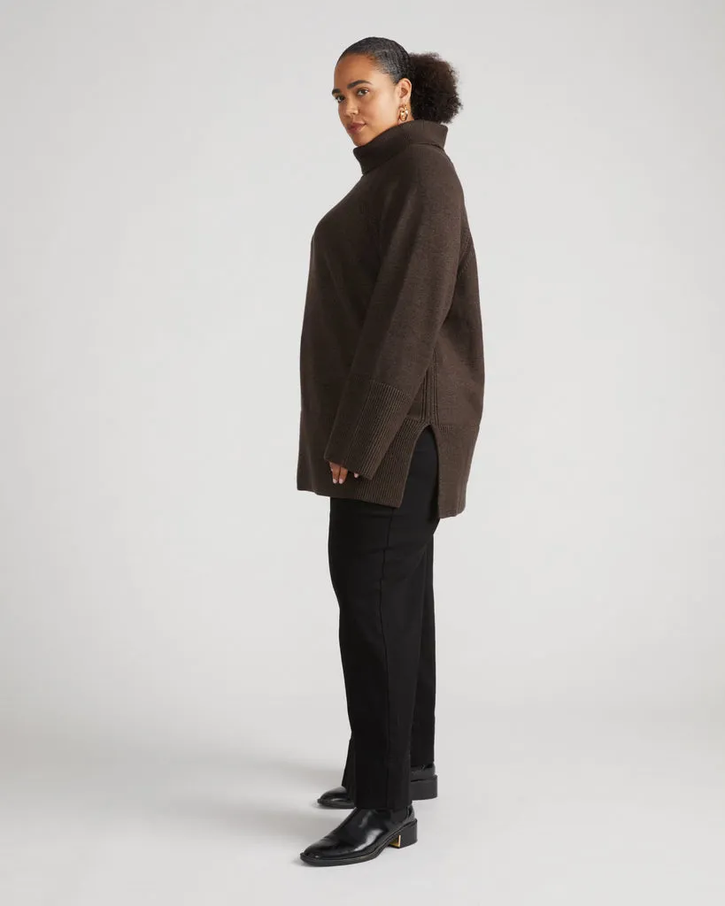 Better-Than-Wool Oversize Turtleneck Sweater - Dark Graphite