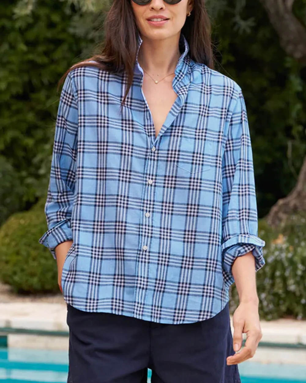 Blue and Navy Plaid Eileen Button Up Shirt