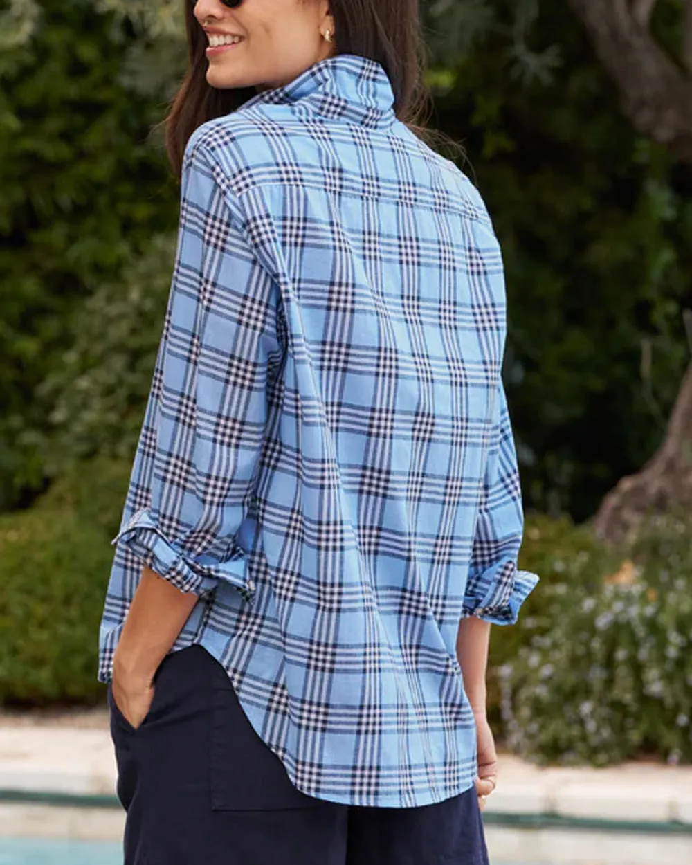 Blue and Navy Plaid Eileen Button Up Shirt