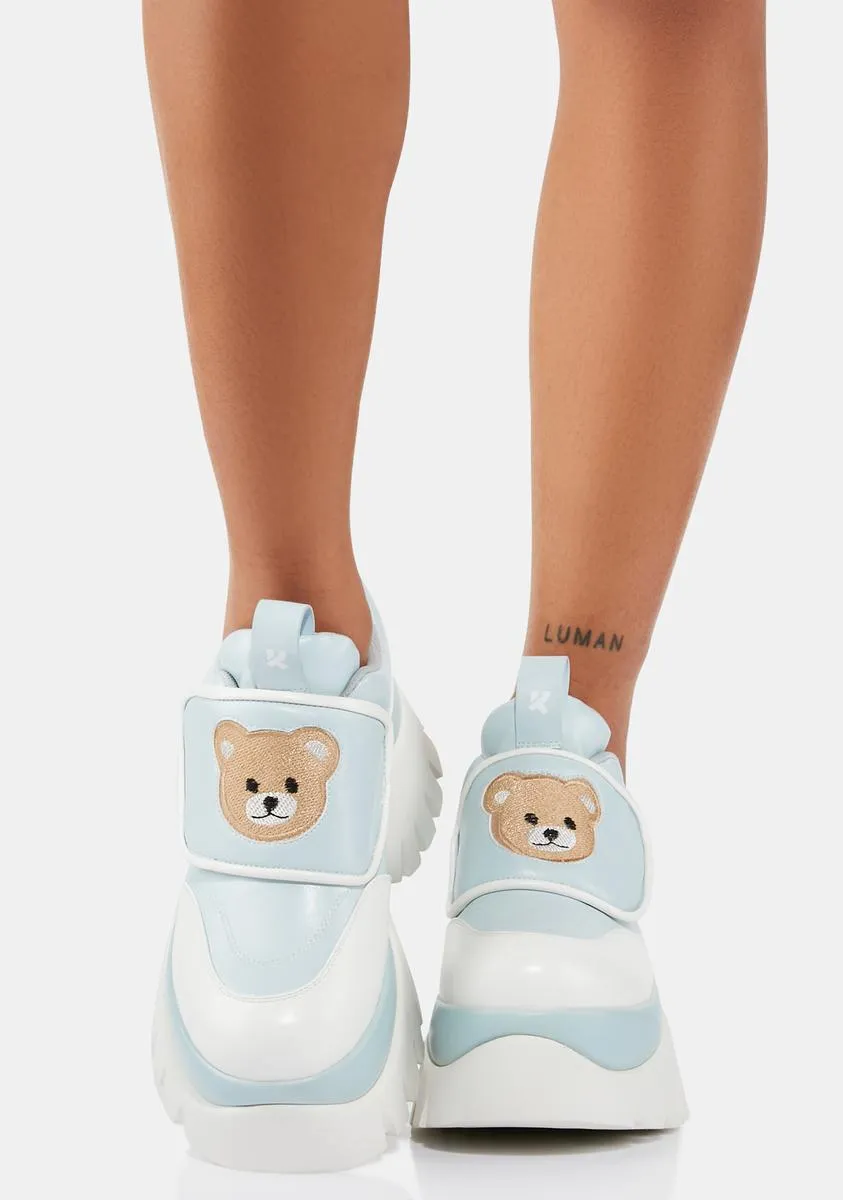 Blue Teddy Sura Platform Sneakers-