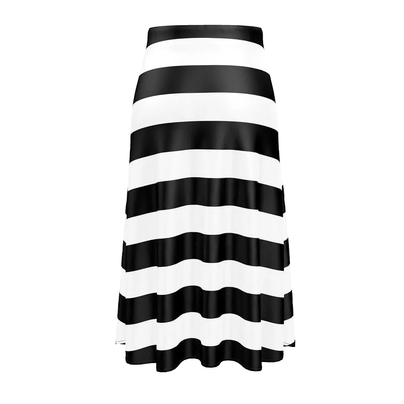 Boldly Striped Midi Skirt