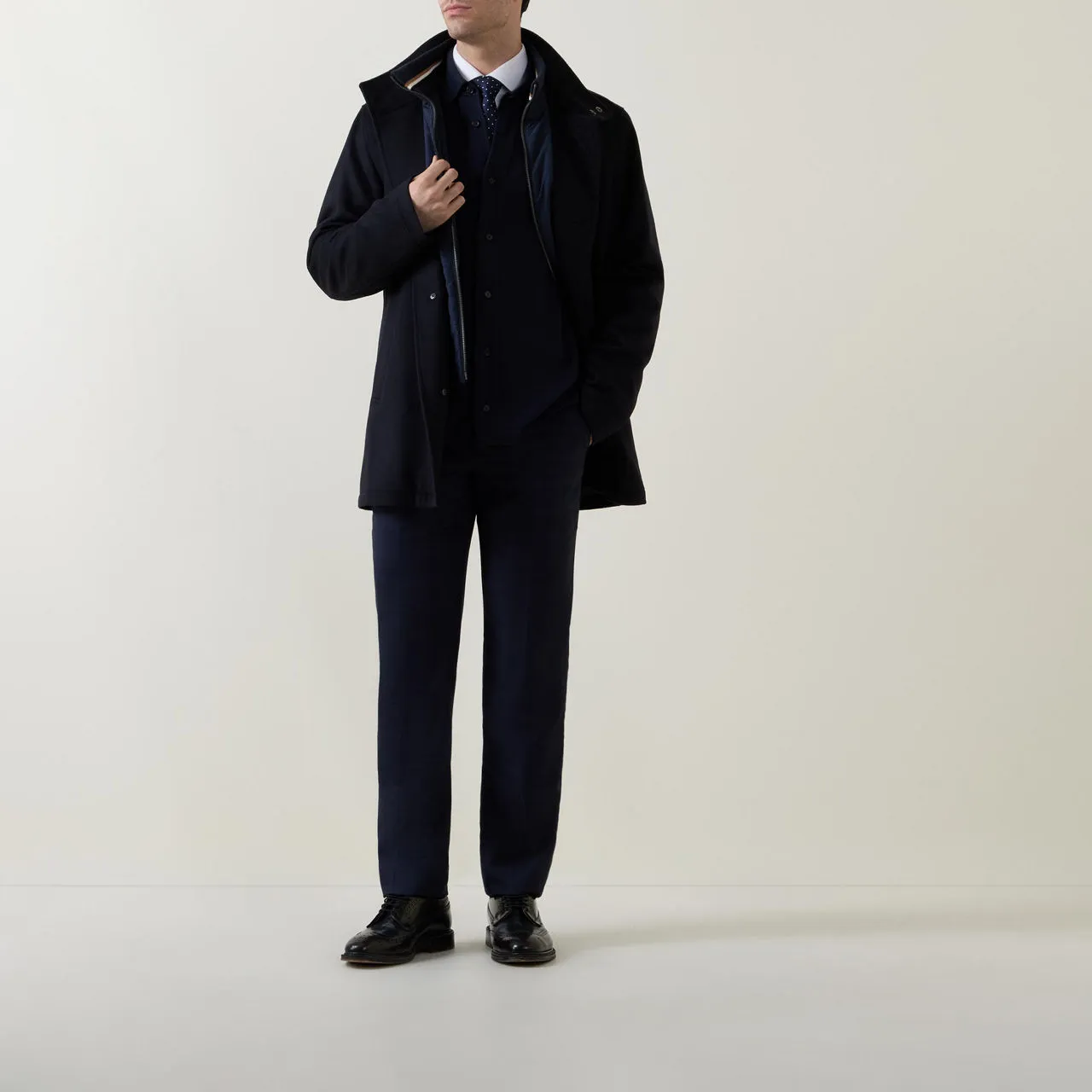 BOSS Coxtan Overcoat - Dark Blue