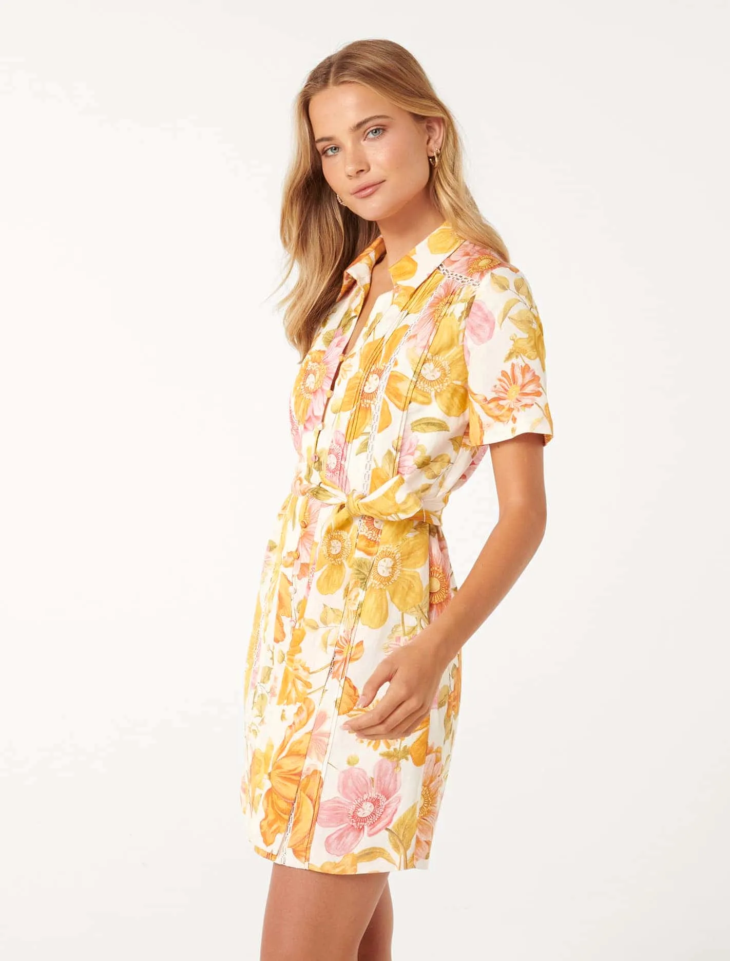 Brooke Linen Mini Shirt Dress