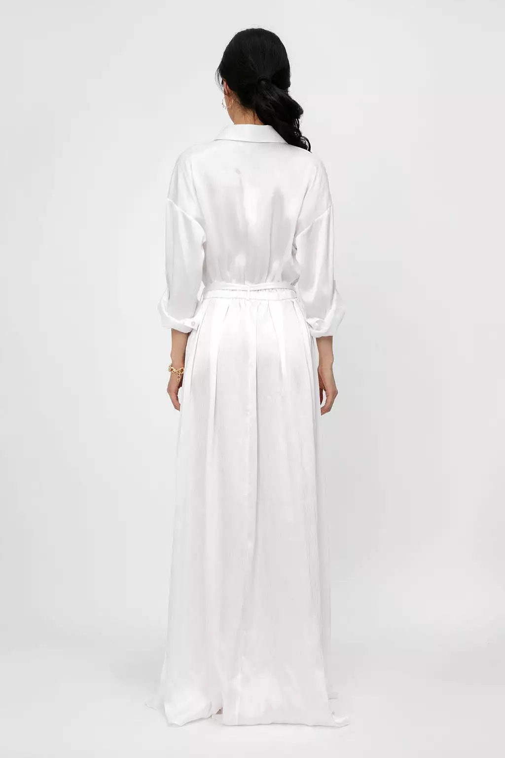 Cammi Long Shirt Dress in White