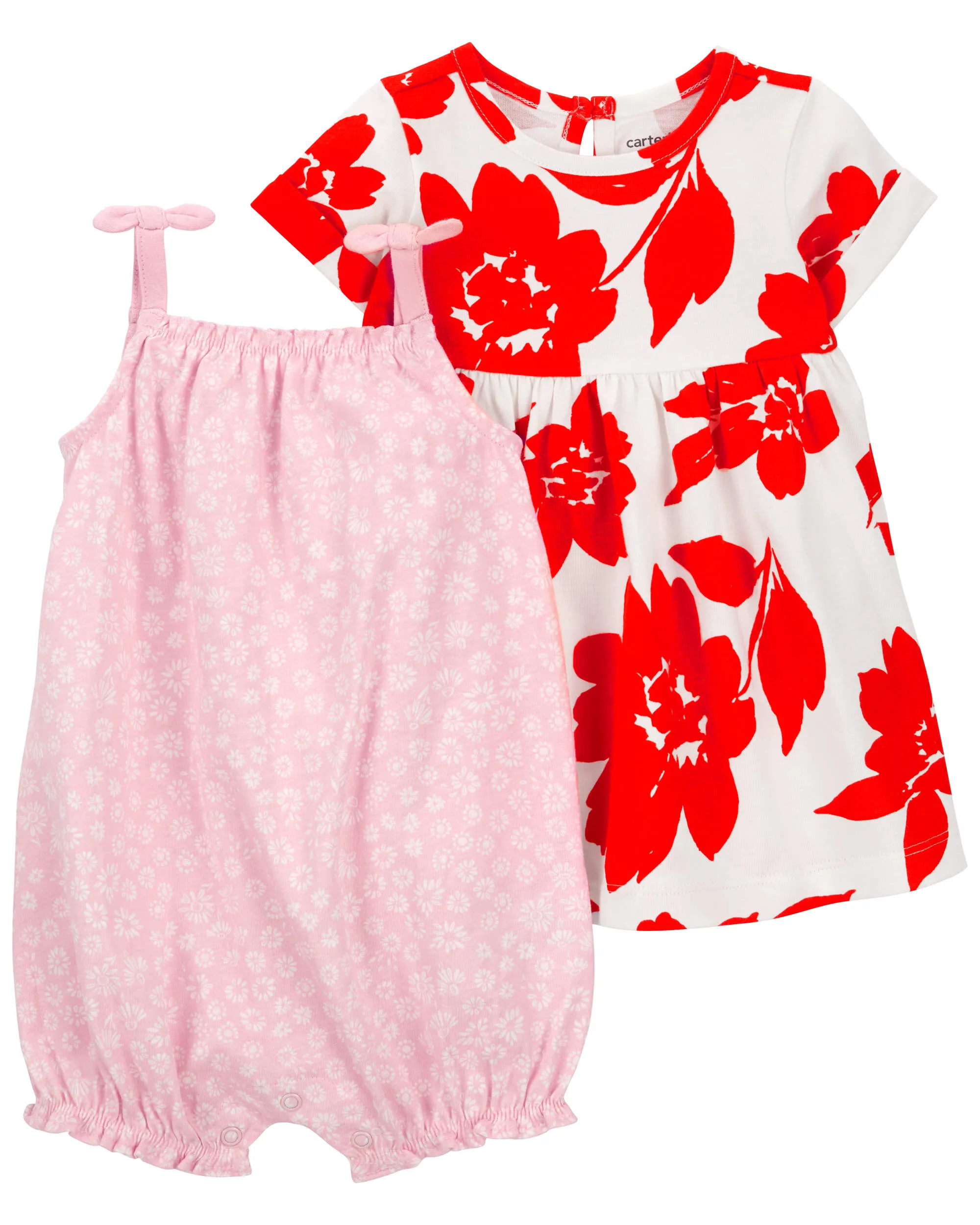 Carter's / OshKosh Baby 3-Piece Floral Dress & Romper Set