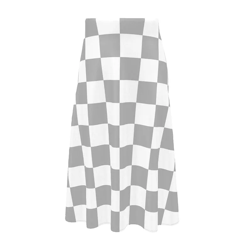 Checkered Midi Skirt