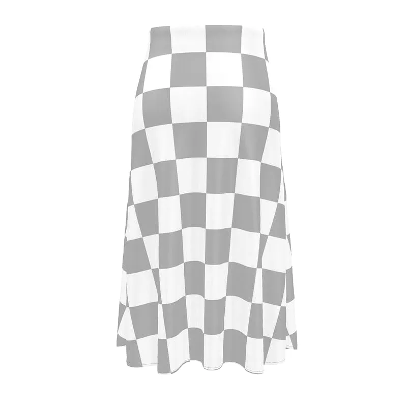 Checkered Midi Skirt