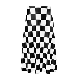 Checkered Midi Skirt