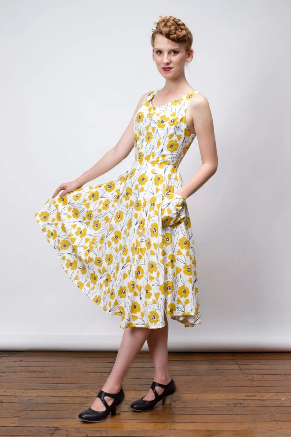 Chita Mustard & Cream Floral Dress