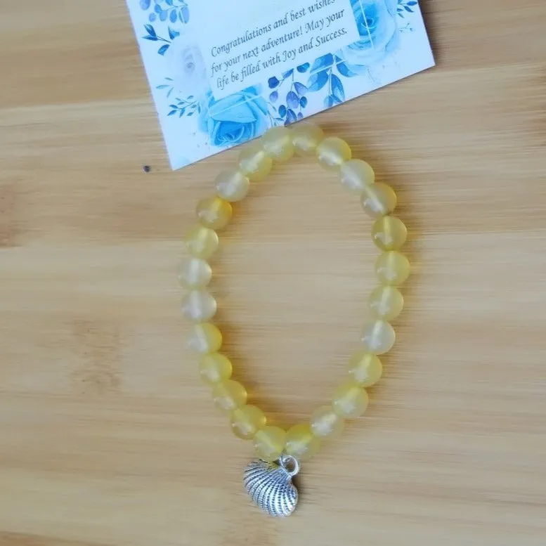 Citrine Yellow Beads Stretch Bracelet