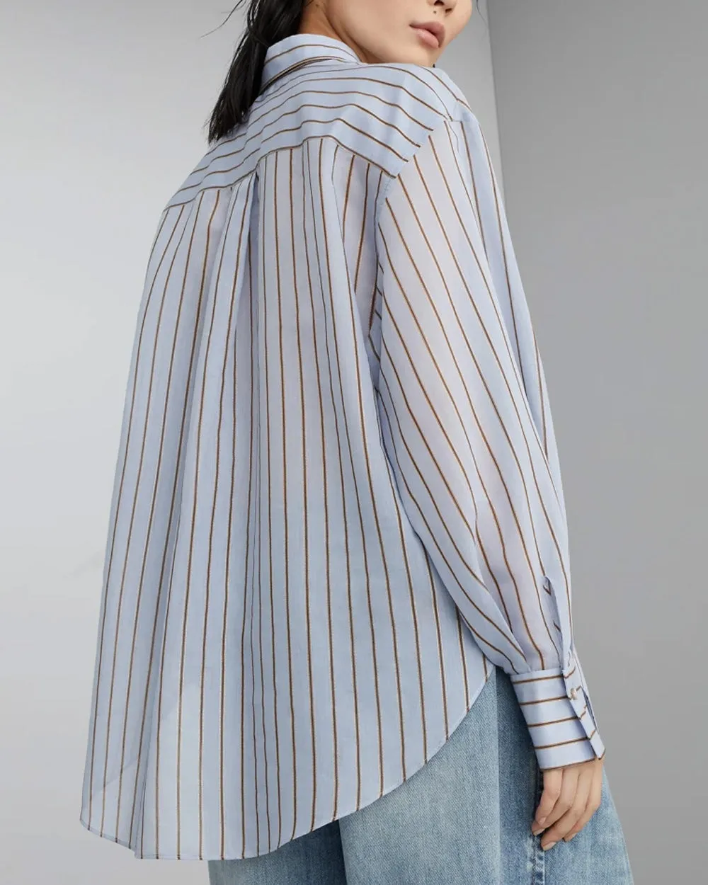 Cloud Stripe Button Up Shirt