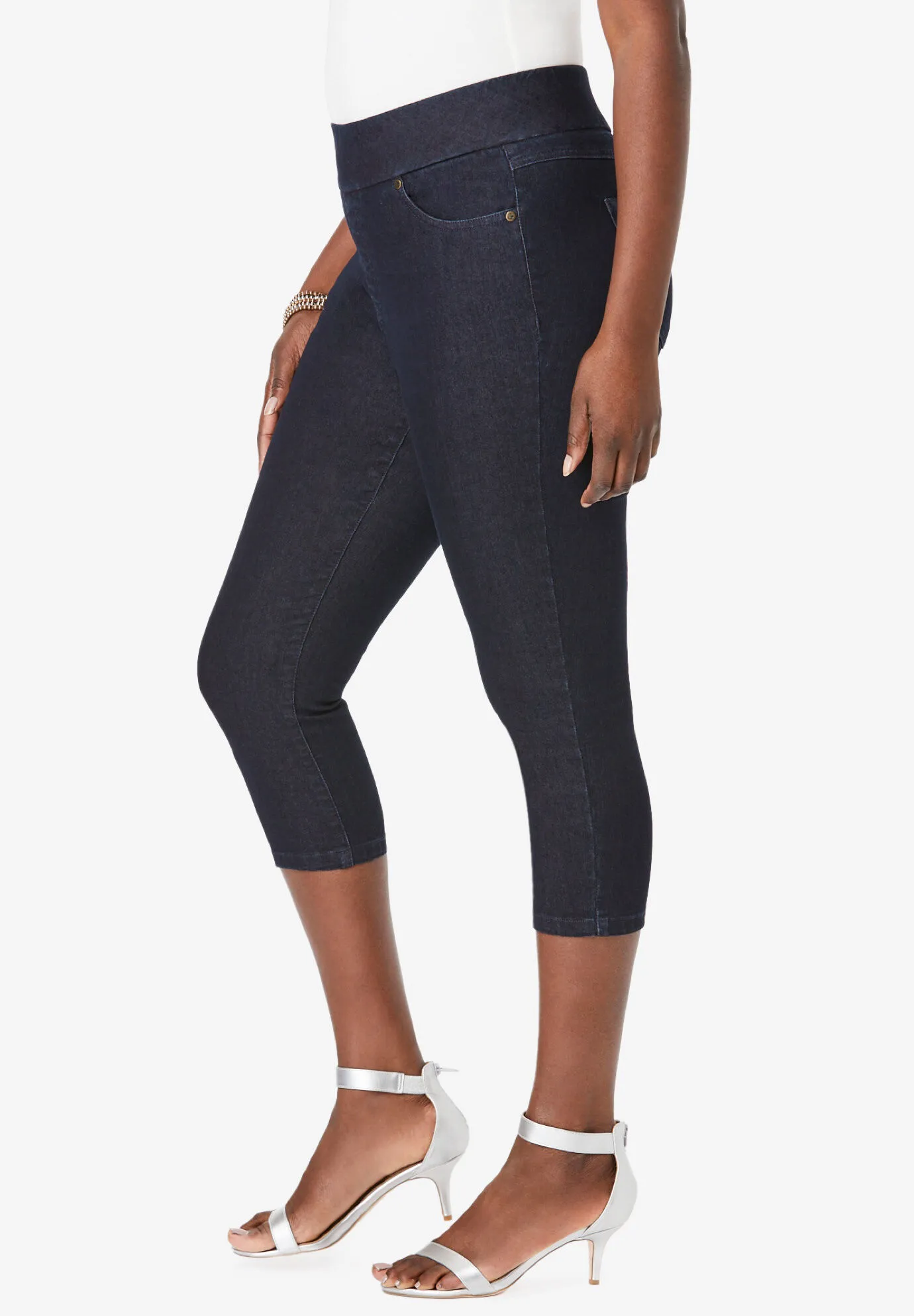 Comfort Waist Stretch Denim Capris