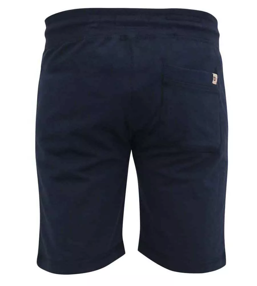 D555 Big Mens Navy Shorts With Elasticated Waist and Loop Back (SUTTON 2)