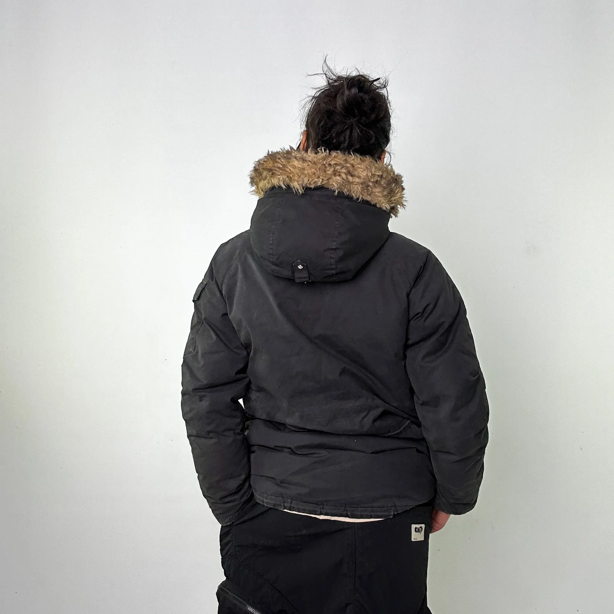 Dark Grey y2ks Carhartt W'Dawson Parka Puffer Jacket Coat (M)