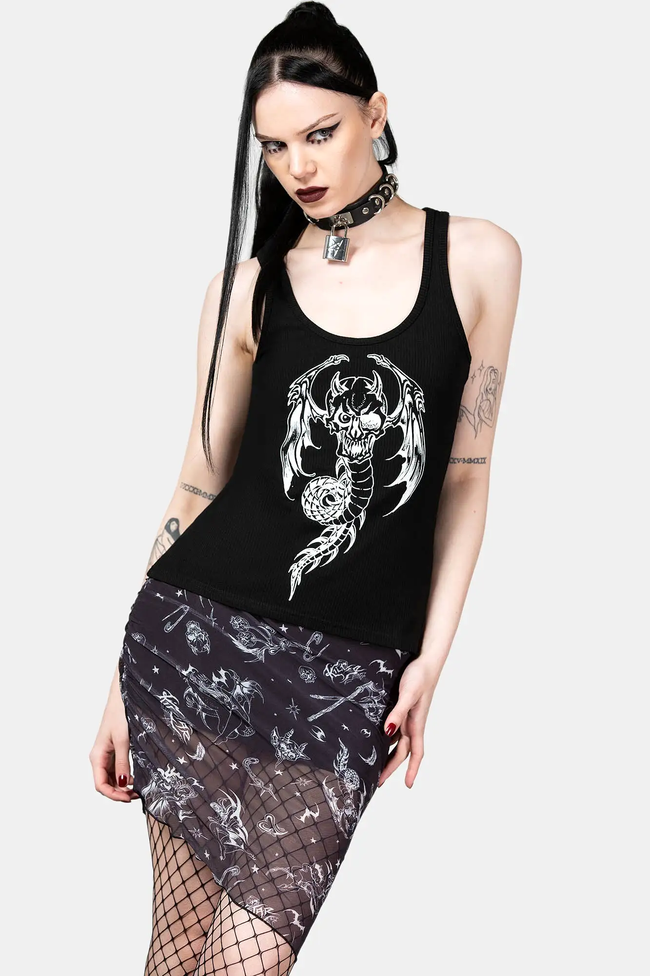 Dazed Skull Mini Skirt Resurrect