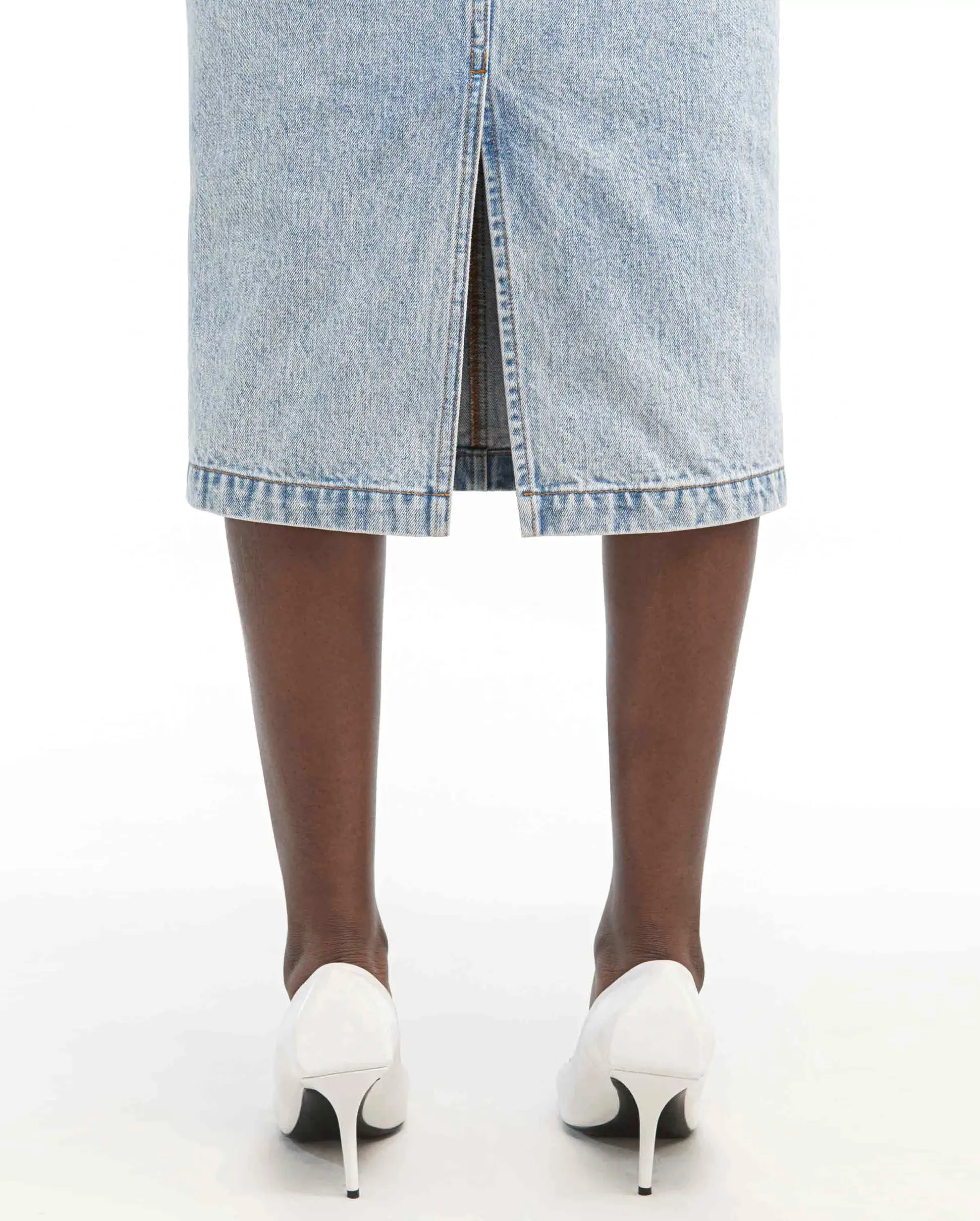 DENIM MIDI SKIRT / BLUE