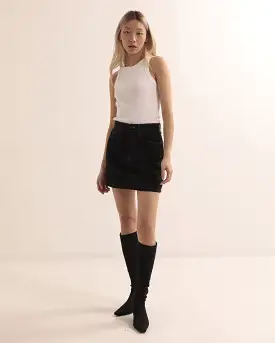 DENIM MINI SKIRT / BLACK