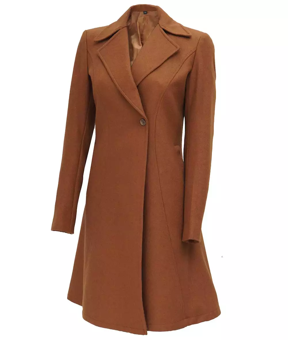 Denise Womens Premium Camel Double Breasted Coat