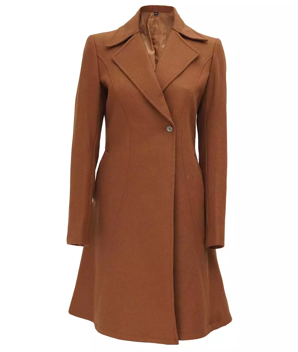 Denise Womens Premium Camel Double Breasted Coat