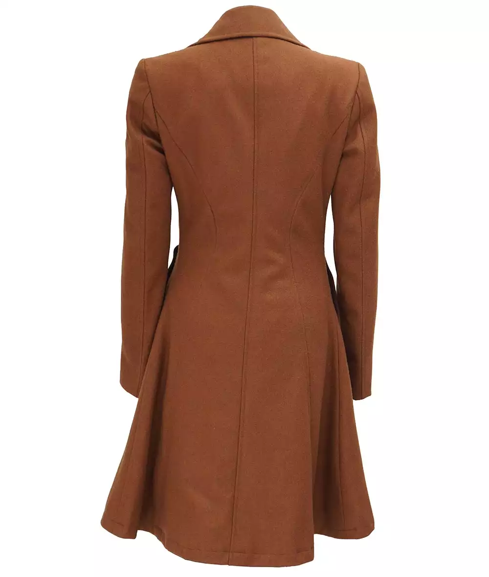 Denise Womens Premium Camel Double Breasted Coat