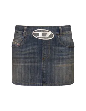 DIESEL Denim Mini Skirt With Oval D Logo