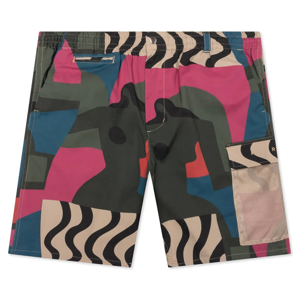 Distorted Camo Shorts - Pink