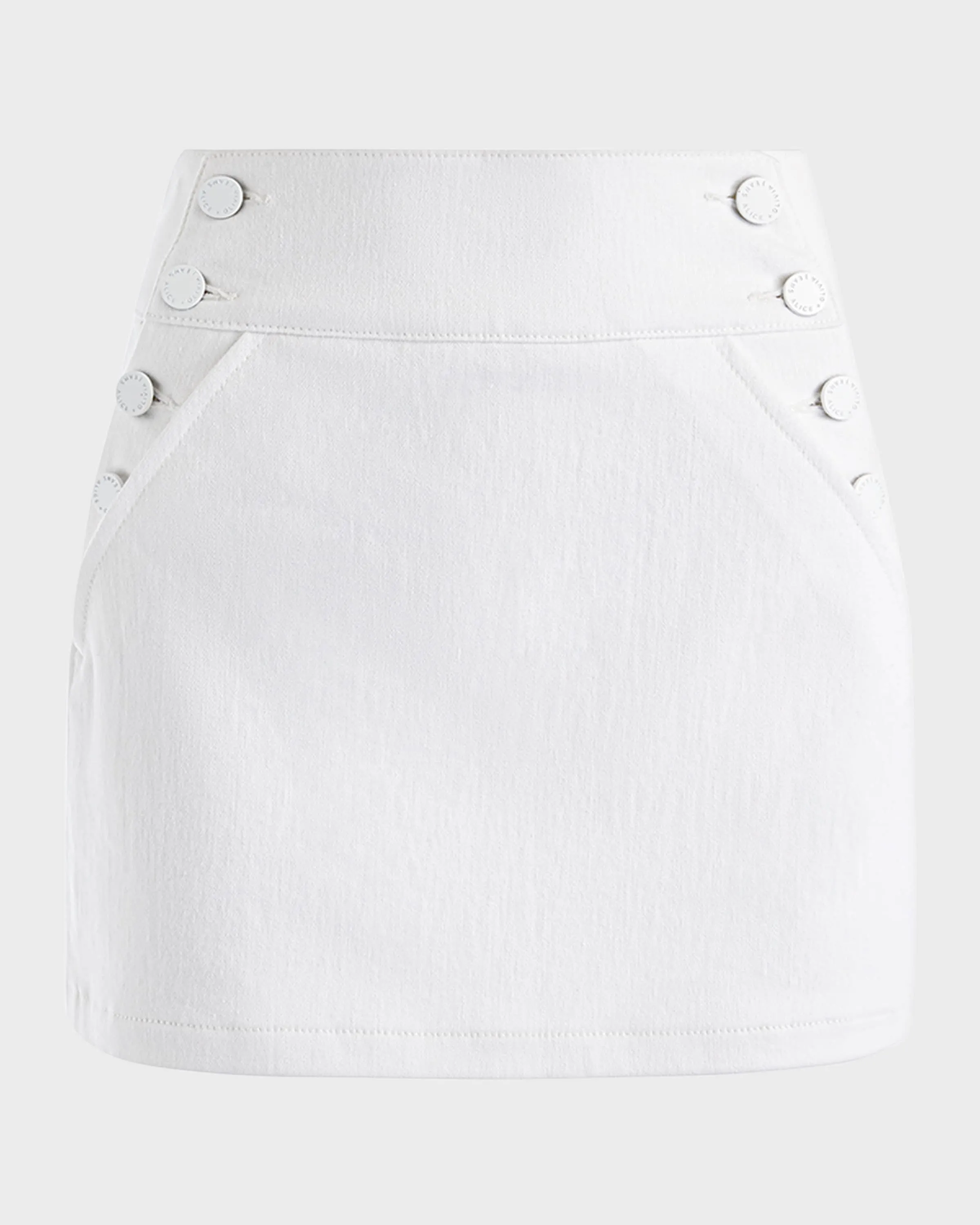 Donald High-Rise Side Button Mini Skirt