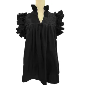 Double Black Hummingbird Blouse