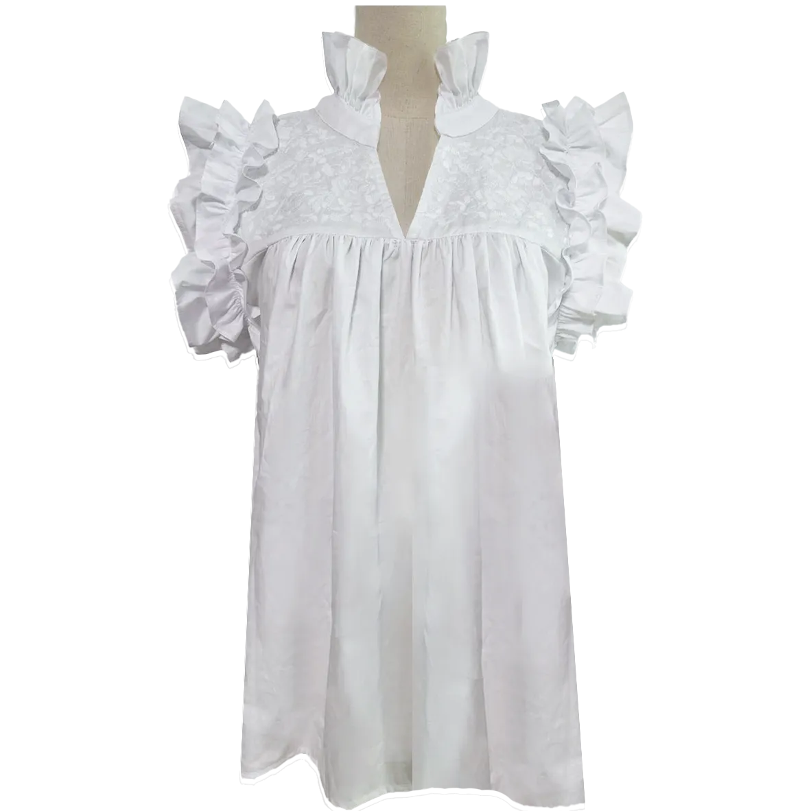 Double White Hummingbird Blouse