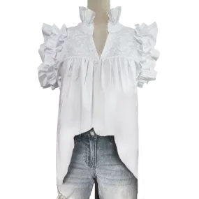 Double White Hummingbird Blouse