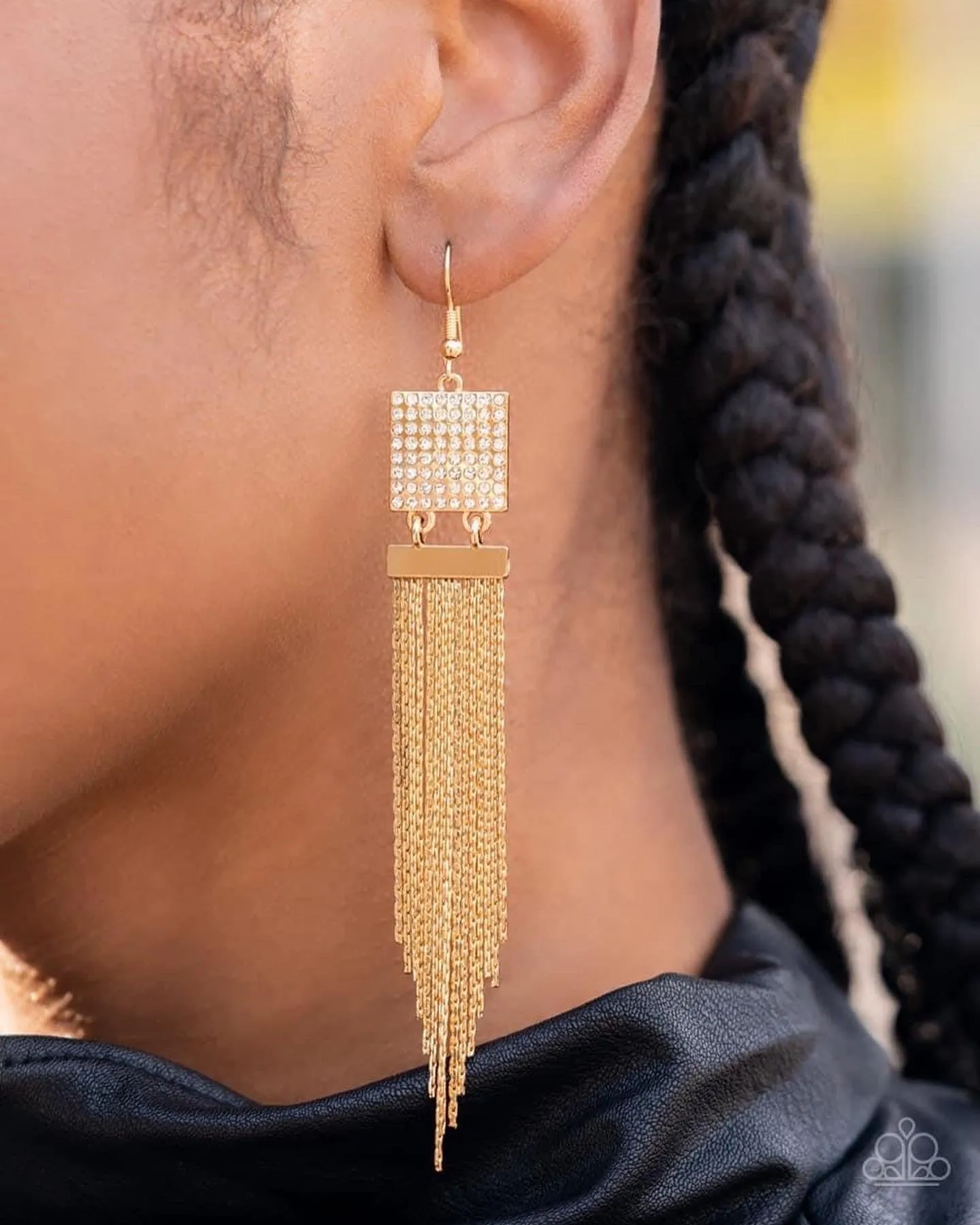 Dramatically Deco Gold-Earrings