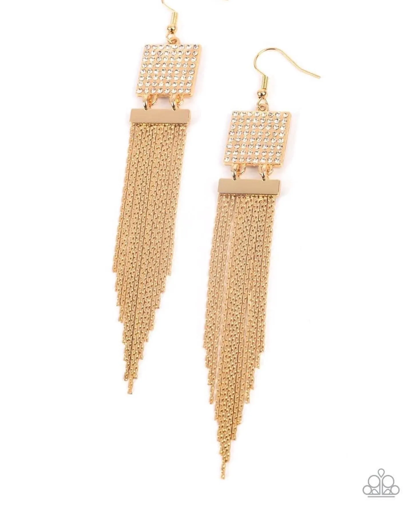 Dramatically Deco Gold-Earrings