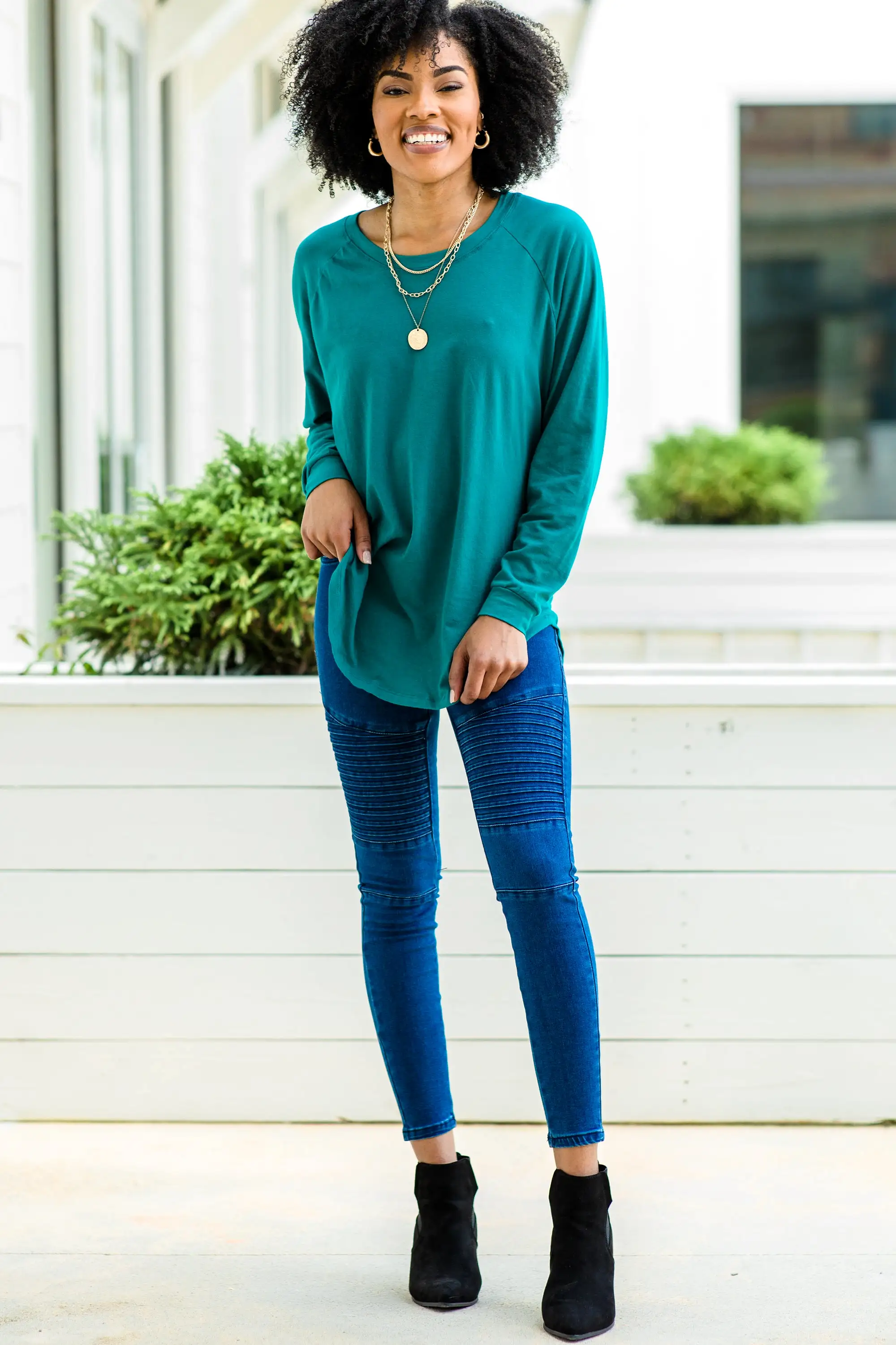 Easy Like Sunday Emerald Green Tunic