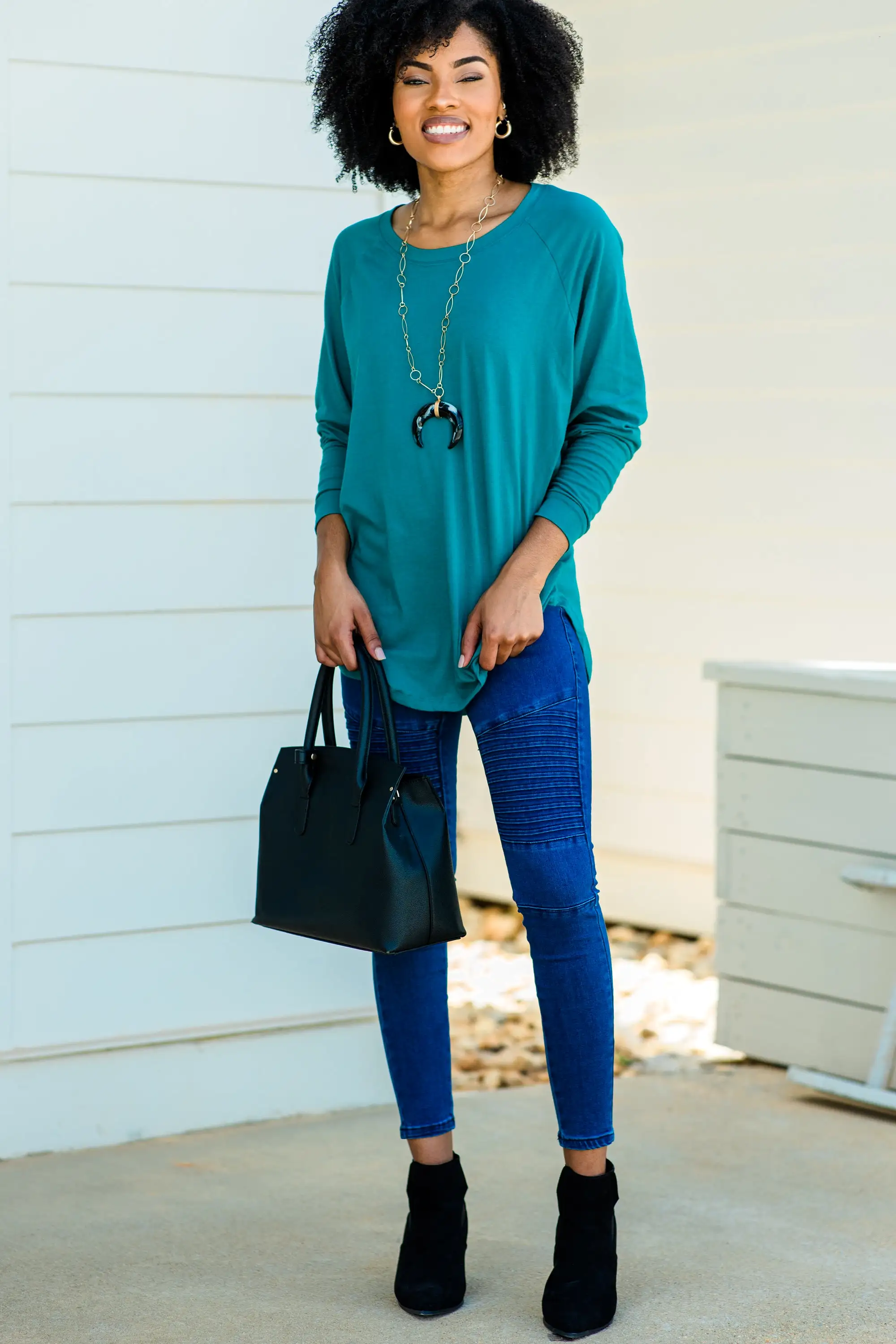 Easy Like Sunday Emerald Green Tunic