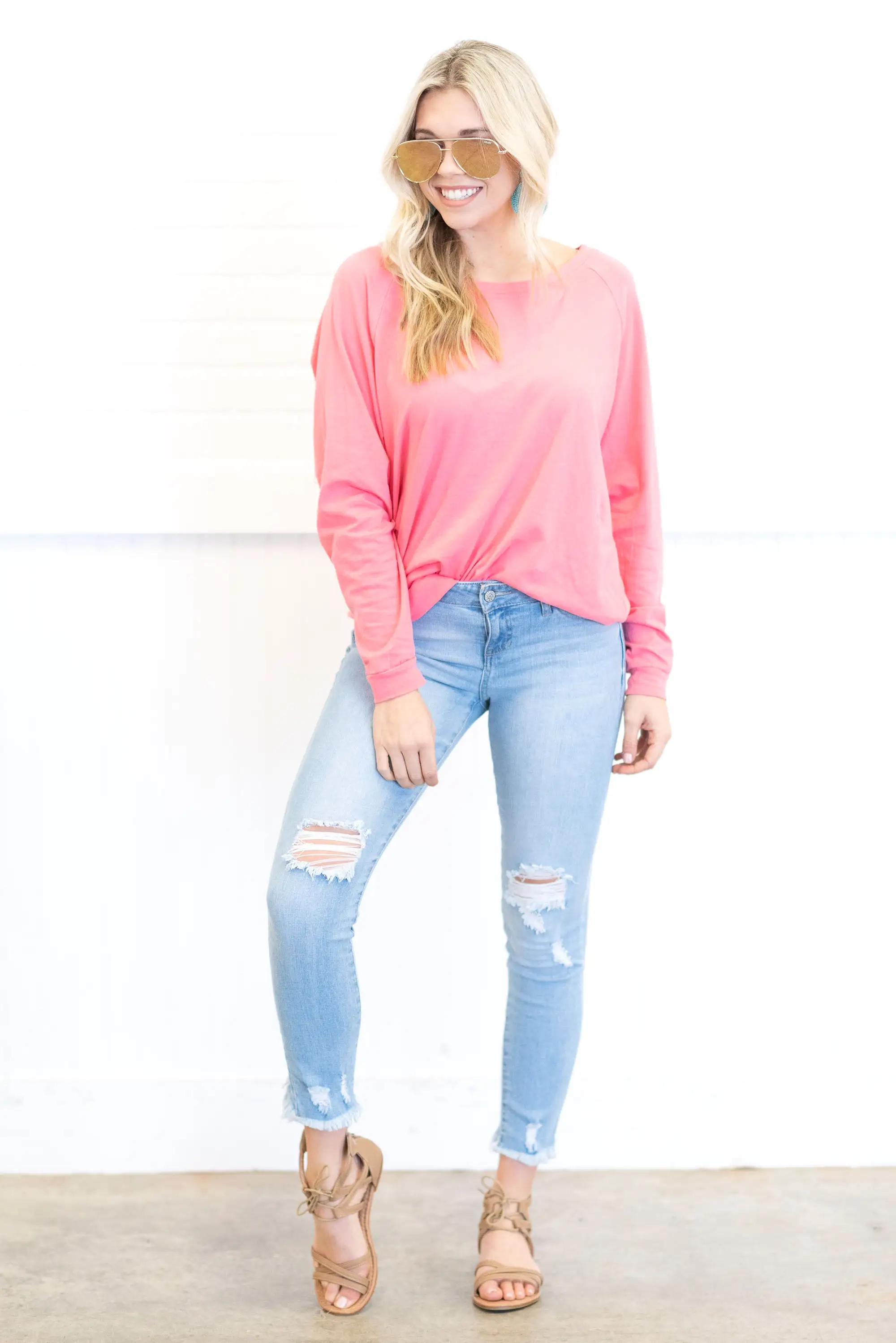 Easy Like Sunday Grapefruit Pink Tunic