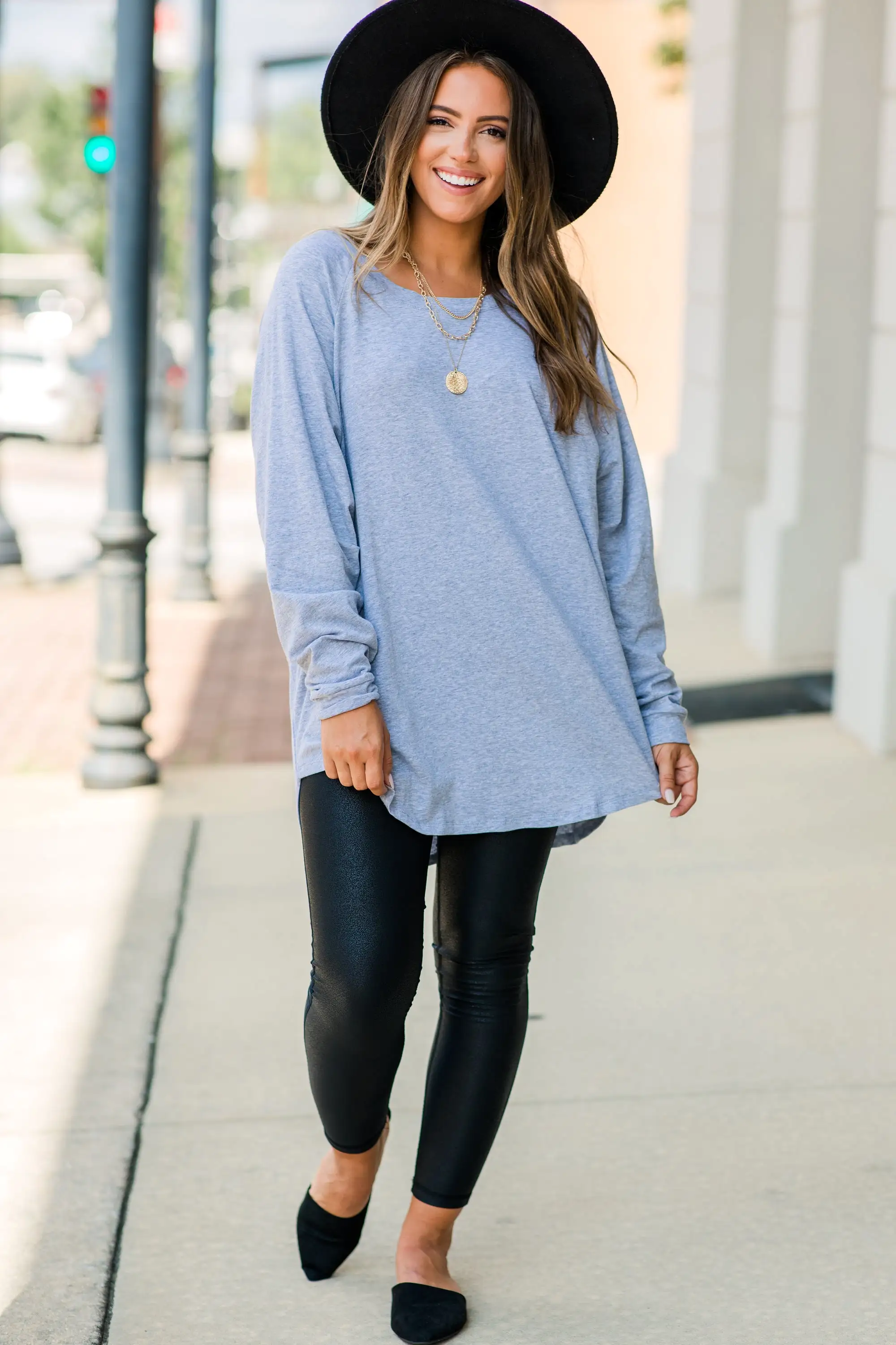 Easy Like Sunday Heather Gray Tunic