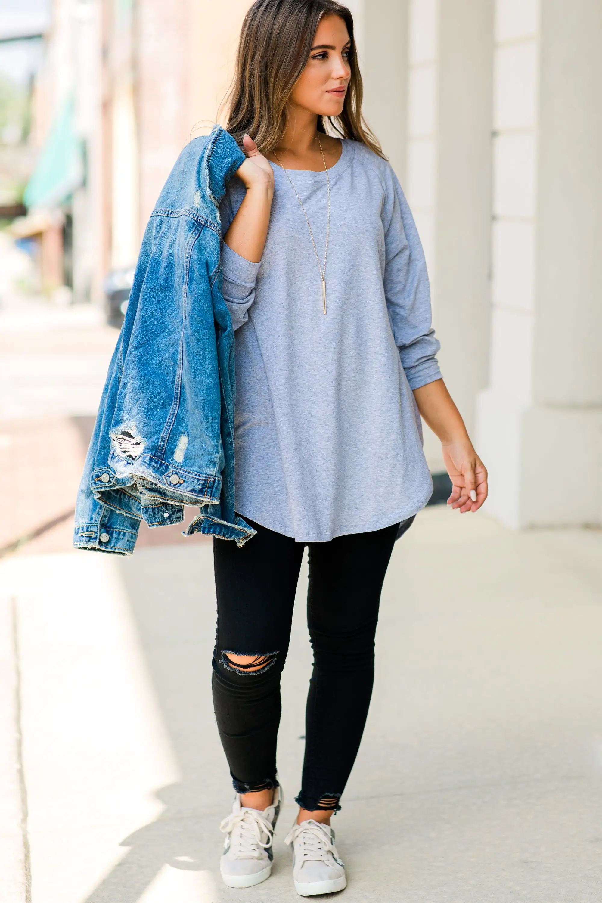 Easy Like Sunday Heather Gray Tunic