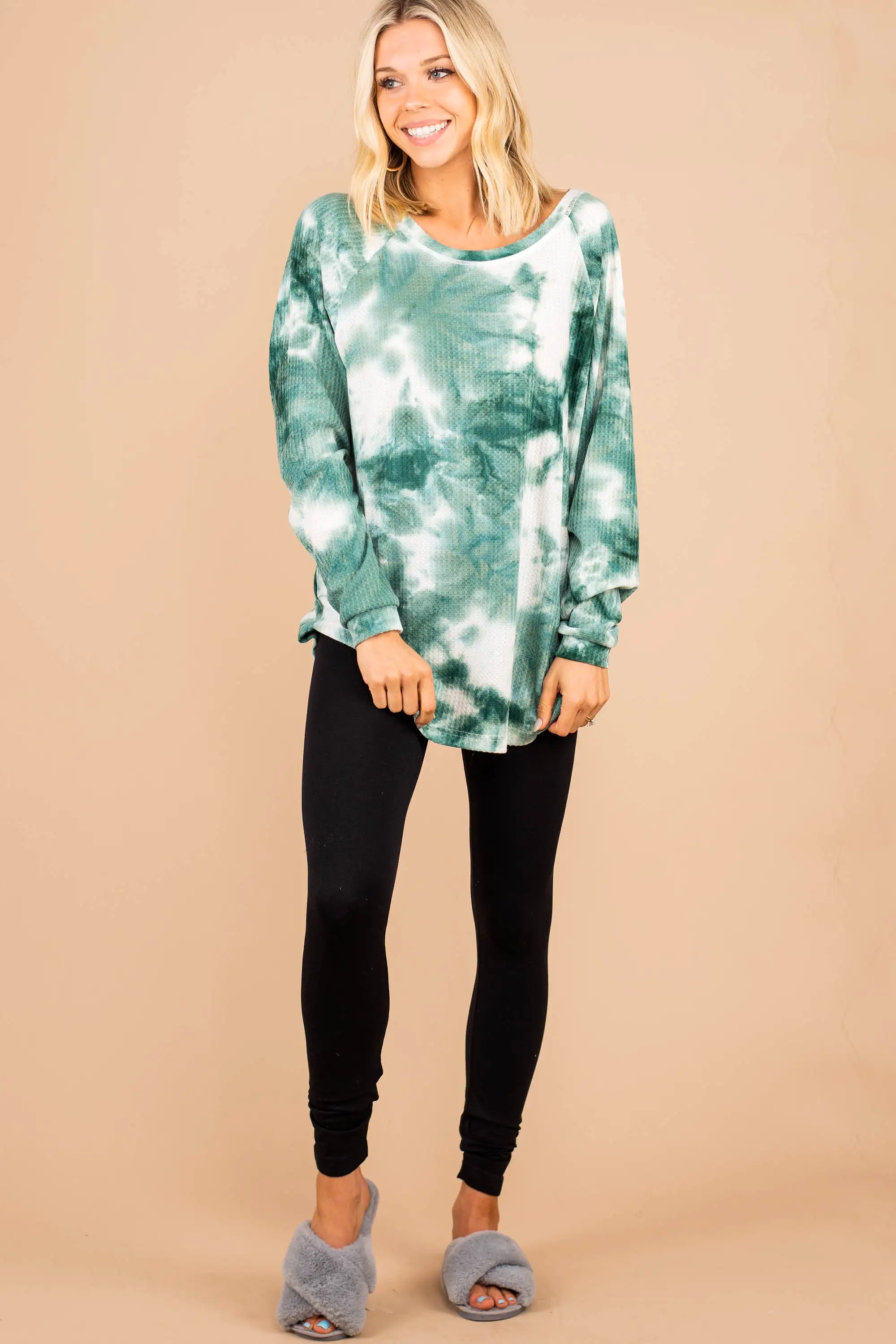 Easy Like Sunday Olive Green Tie Dye Tunic