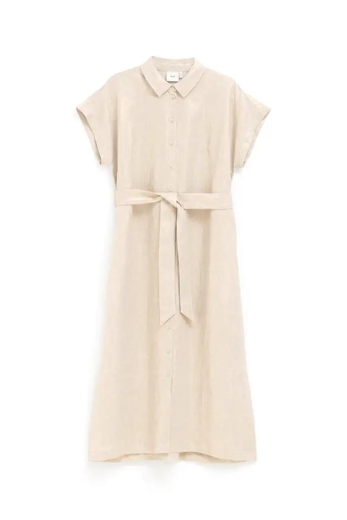 Elk The Label - Metalen Shirt Dress - Gold Linen