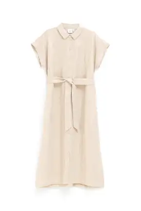 Elk The Label - Metalen Shirt Dress - Gold Linen