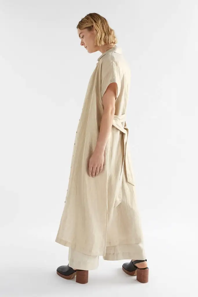 Elk The Label - Metalen Shirt Dress - Gold Linen